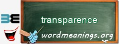 WordMeaning blackboard for transparence